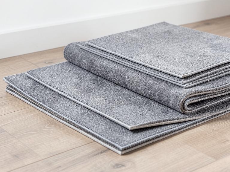 Stacked loose lay carpet tiles